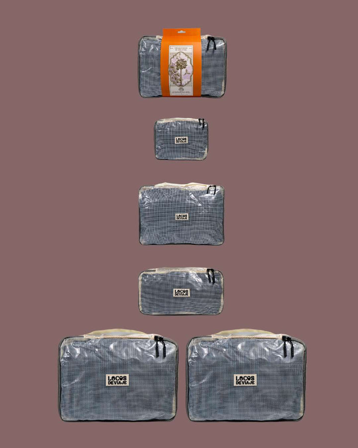 Set de 6 organizadores de maletas color beige | Locos de Viaje
